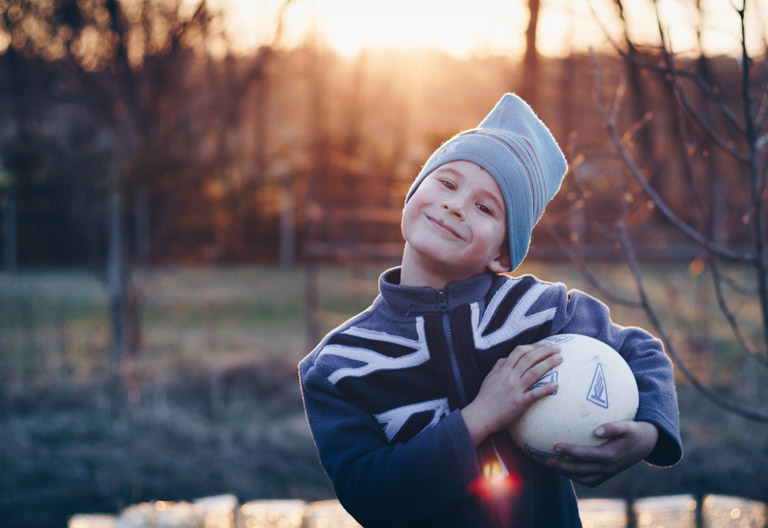 Child with Soccer ball